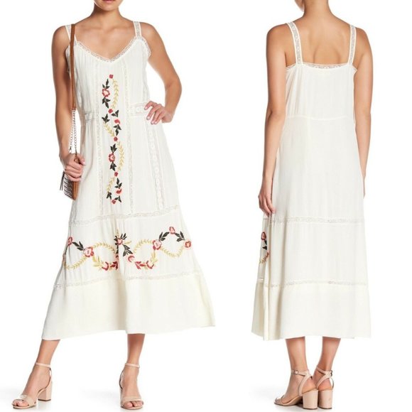 Nanette Lepore Palomino White Embroidered Midi - Picture 2 of 4